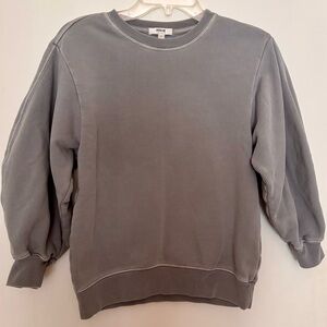 AGOLDE Thora balloon sleeve terry fleece sweatshirt Gray Small S
